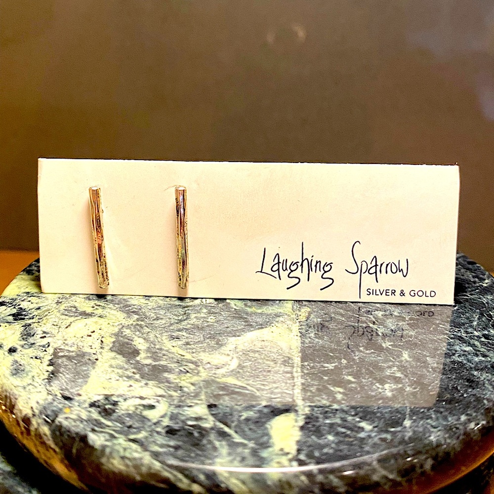 Sterling silver stud earrings.